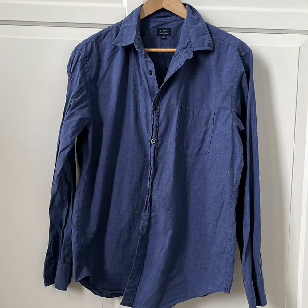 J Crew Factory Heathered Cotton Button Down